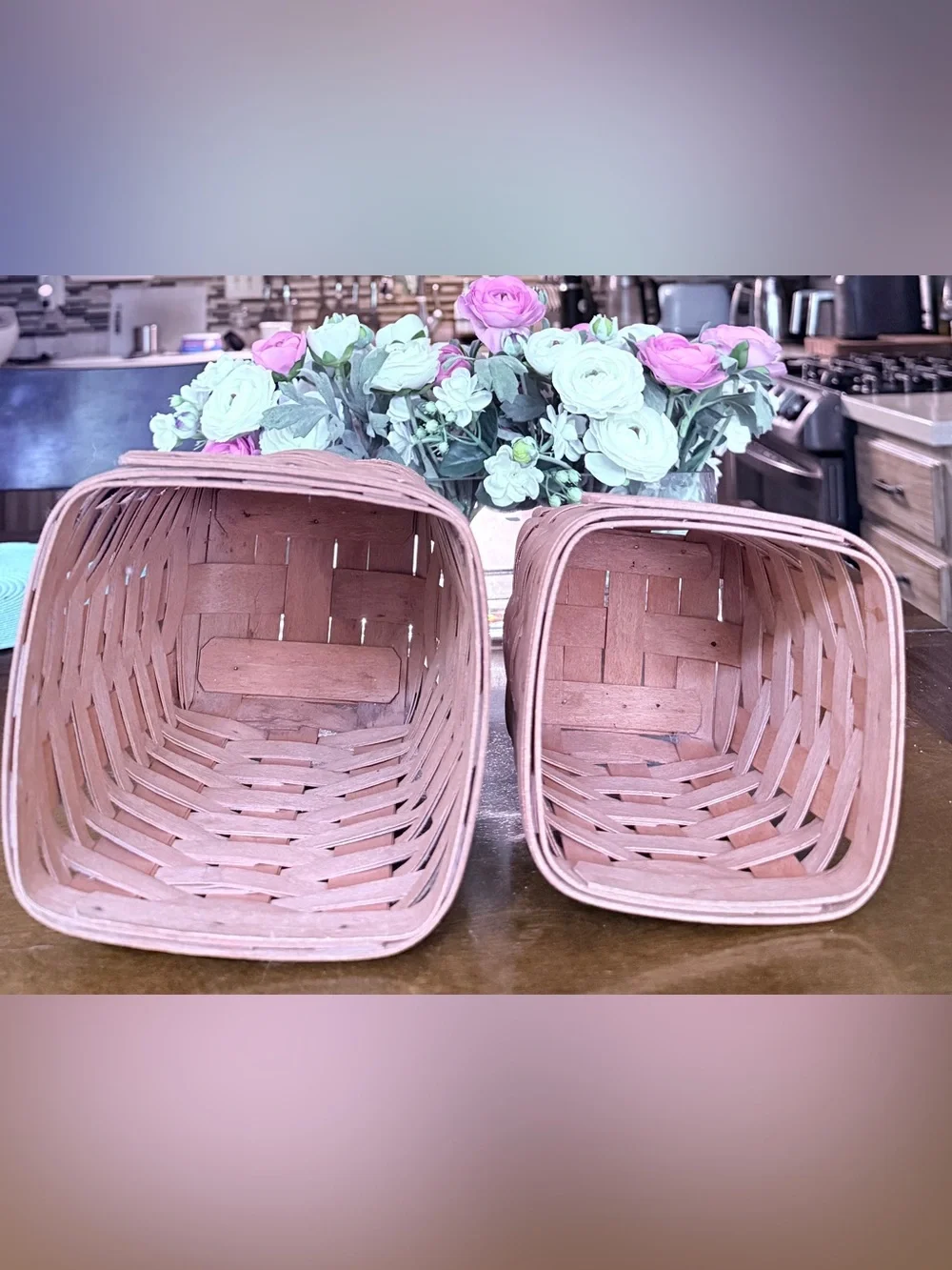 Vintage Longaberger Basket Set of 2 Large 1996 Small 1994 Signed Woven